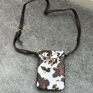 Brown and White Crossbody Bag